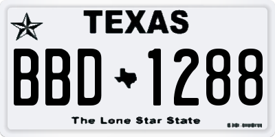 TX license plate BBD1288