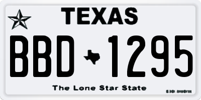 TX license plate BBD1295