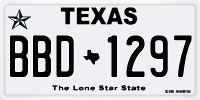 TX license plate BBD1297