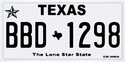 TX license plate BBD1298