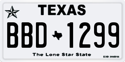 TX license plate BBD1299