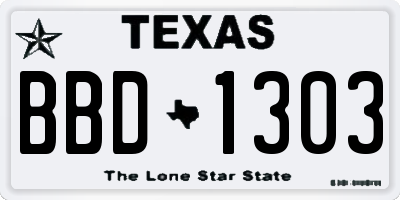 TX license plate BBD1303