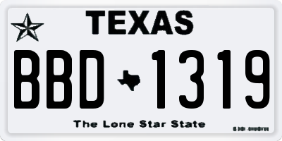 TX license plate BBD1319