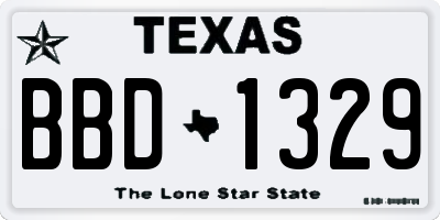 TX license plate BBD1329