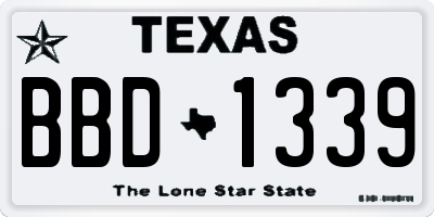 TX license plate BBD1339