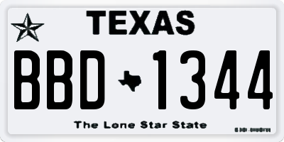 TX license plate BBD1344