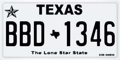 TX license plate BBD1346