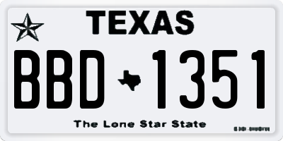 TX license plate BBD1351