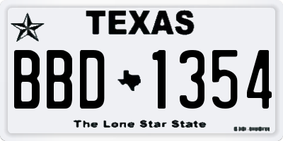 TX license plate BBD1354