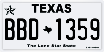 TX license plate BBD1359