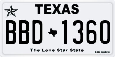 TX license plate BBD1360