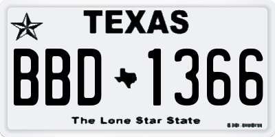 TX license plate BBD1366
