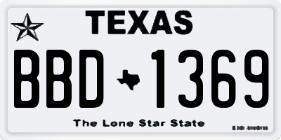 TX license plate BBD1369