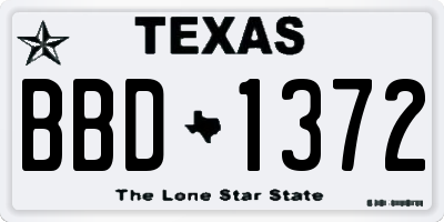 TX license plate BBD1372