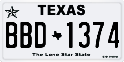 TX license plate BBD1374