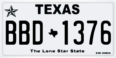 TX license plate BBD1376
