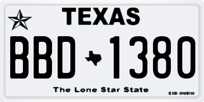 TX license plate BBD1380