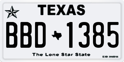 TX license plate BBD1385