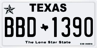 TX license plate BBD1390