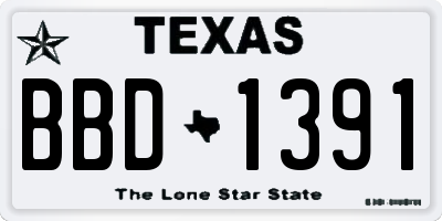 TX license plate BBD1391