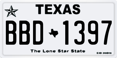 TX license plate BBD1397
