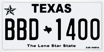 TX license plate BBD1400