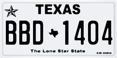 TX license plate BBD1404