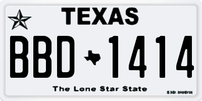 TX license plate BBD1414
