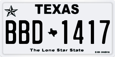 TX license plate BBD1417