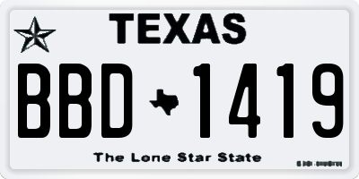 TX license plate BBD1419
