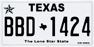 TX license plate BBD1424