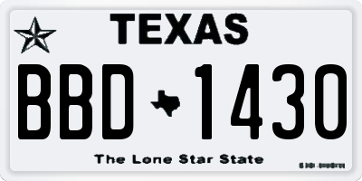 TX license plate BBD1430