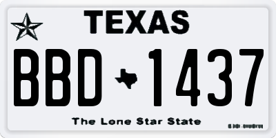 TX license plate BBD1437