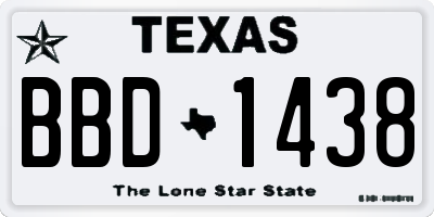TX license plate BBD1438