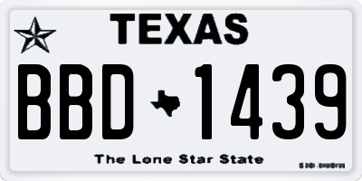 TX license plate BBD1439