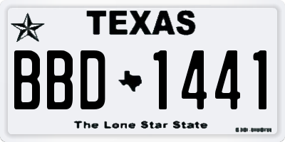 TX license plate BBD1441
