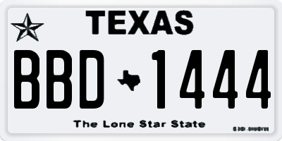 TX license plate BBD1444