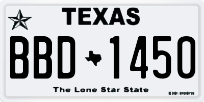 TX license plate BBD1450