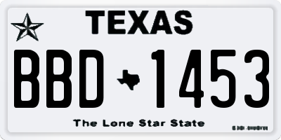 TX license plate BBD1453