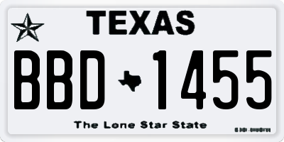 TX license plate BBD1455
