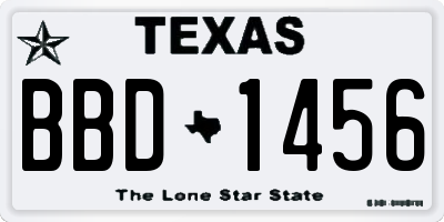 TX license plate BBD1456