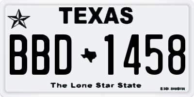 TX license plate BBD1458