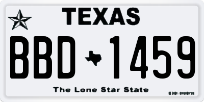 TX license plate BBD1459
