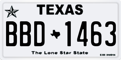TX license plate BBD1463