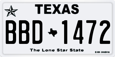 TX license plate BBD1472