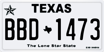 TX license plate BBD1473