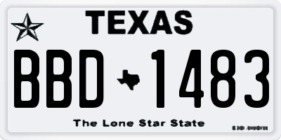 TX license plate BBD1483