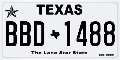 TX license plate BBD1488