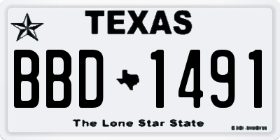 TX license plate BBD1491
