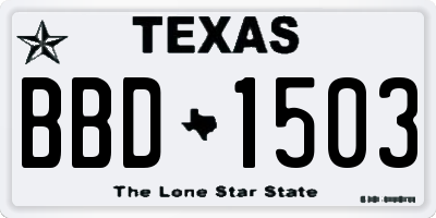 TX license plate BBD1503